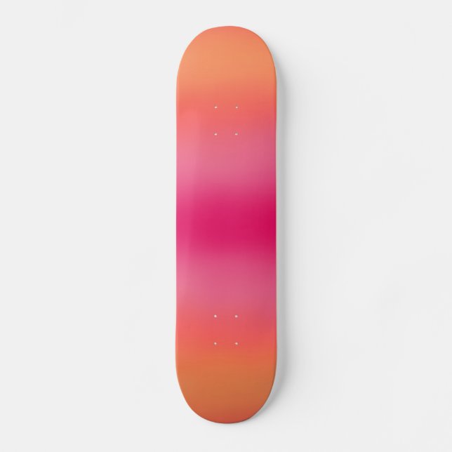 Orange Rosa Ombré Mini Skateboard Bräda 18,5 Cm (Framsida)
