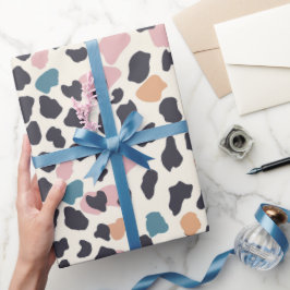 Orange  Rosa Pastel Leopard Spots Presentpapper