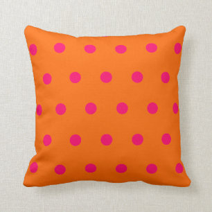 Orange Rosa Polka dots Kudde
