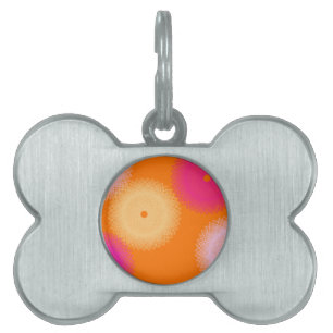 orange & rosa pop färg ID-bricka husdjur