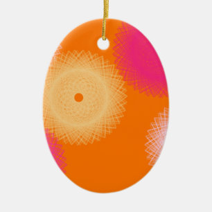 orange & rosa pop färg julgransprydnad keramik