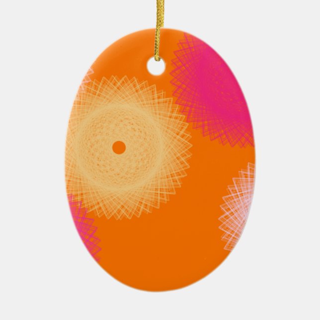 orange & rosa pop färg julgransprydnad keramik (Framsidan)