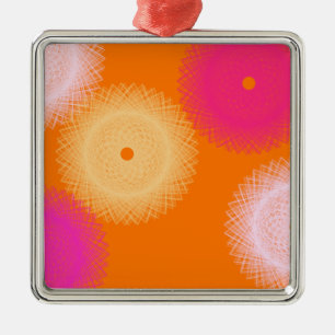 orange & rosa pop färg julgransprydnad metall