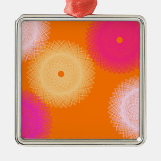 orange & rosa pop färg julgransprydnad metall