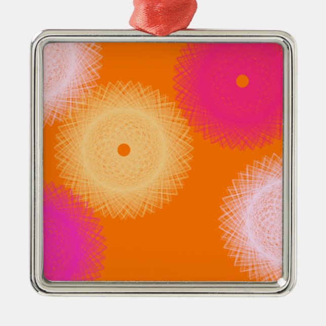 orange & rosa pop färg julgransprydnad metall (Framsidan)