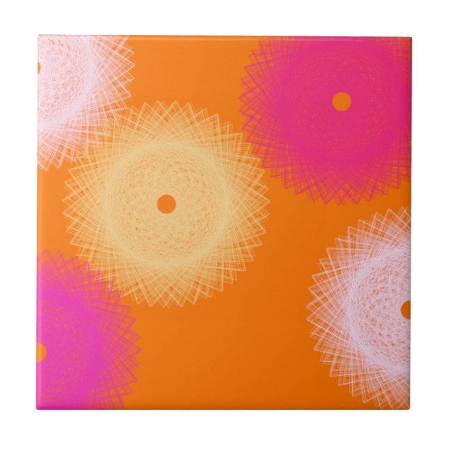 orange & rosa pop färg kakelplatta (Framsidan)