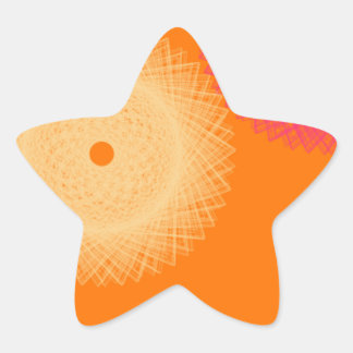 orange & rosa pop färg stjärnformat klistermärke