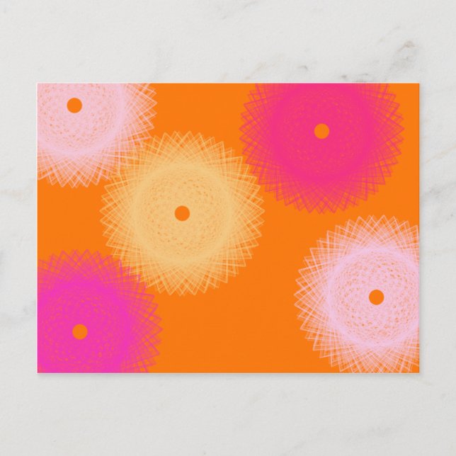 orange & rosa pop färg vykort (Framsida)