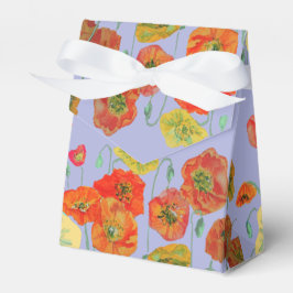 Orange Rosa Poppy Blommigt Birthday Cake Favbox Presentaskar