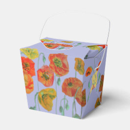 Orange Rosa Poppy Blommigt Birthday Cake Favbox Presentaskar