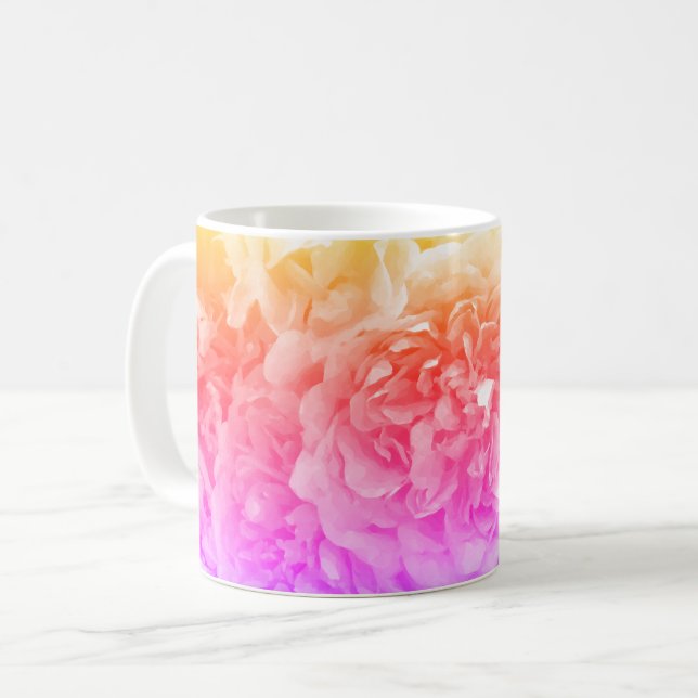 Orange rosa, purpurfärgade Rosese Kaffemugg (Framsida vänster)