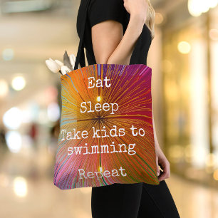 Orange Rosa Red Eat Sover Kids to Swimeat Tygkasse