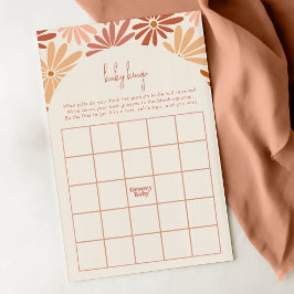 Orange & Rosa Retro Blommig Groovy Baby Bingospel