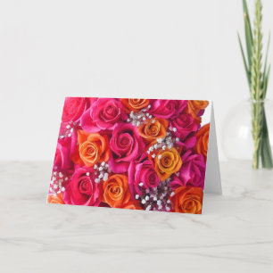 Orange & Rosa ros-anteckningskort Kort