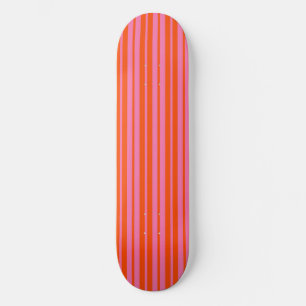 Orange Rosa Snyggt Rand Mönster Design Mini Skateboard Bräda 18,5 Cm