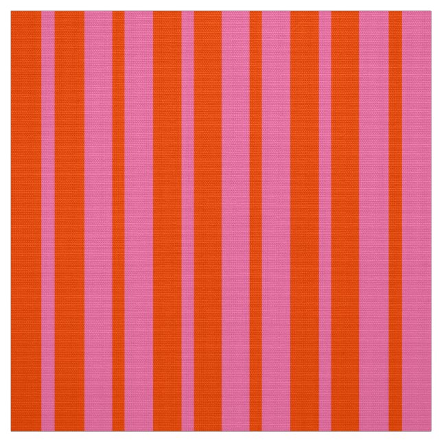 Orange Rosa Snyggt Rand Mönster Design Tyg (Provkarta)