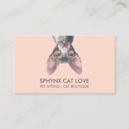 Orange Rosa Sphynx Katt Visitkort
