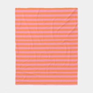Orange Rosa Summer Mood Linjer Fleece Blanket