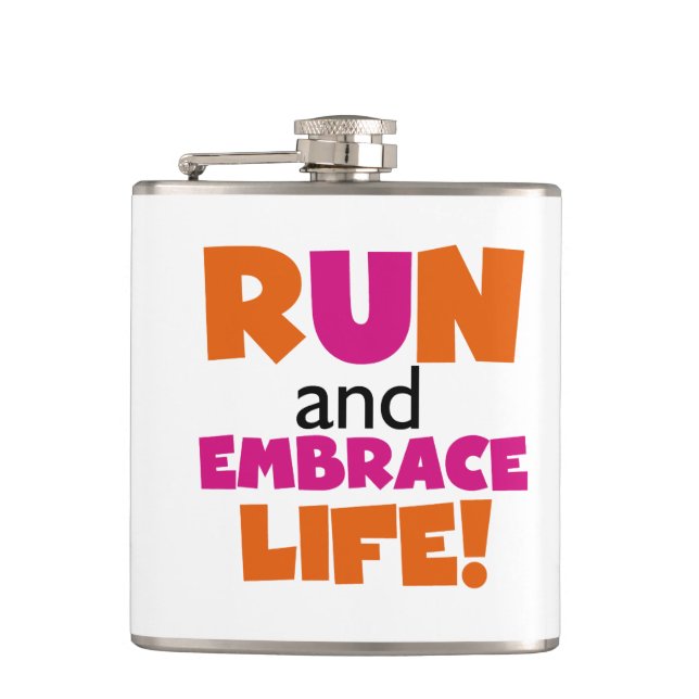 Orange Rosa Text Fitness Running Springer Marathon Fickplunta (Framsidan)