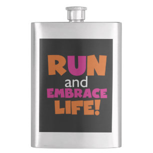 Orange Rosa Text Fitness Running Springer Marathon Fickplunta