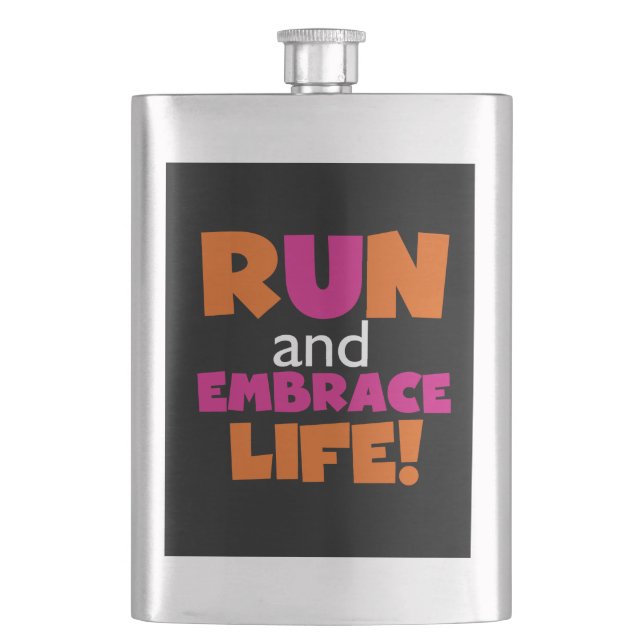Orange Rosa Text Fitness Running Springer Marathon Fickplunta (Framsidan)
