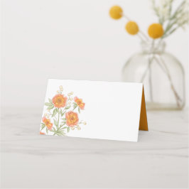 Orange Rose Wedding Place Card Placeringskort