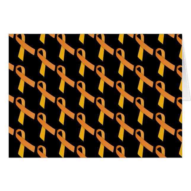 Orange Rosett band Tiled Mönster Hälsningskort (Framsidan Horizontal)