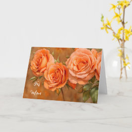 Orange Rosor Konst Mors Dag-kort Kort