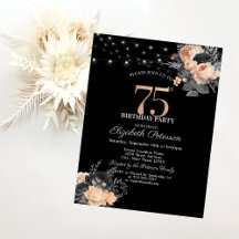 Orange Rosor Strängljus Svarta 75-årsdag