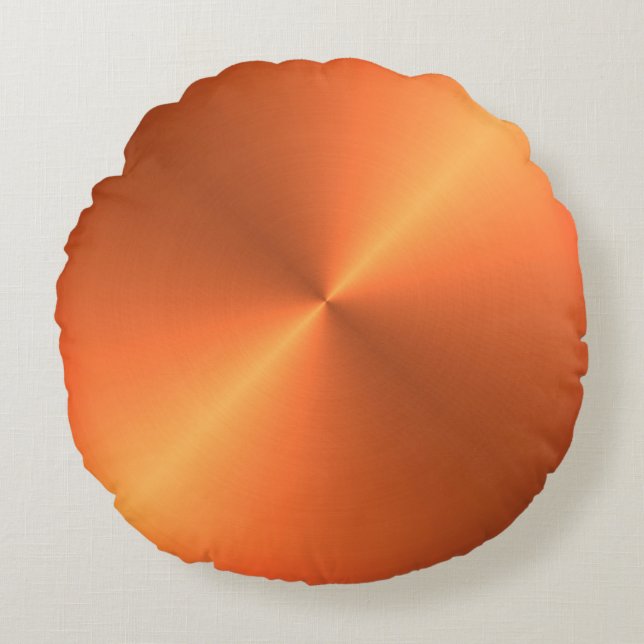 Orange Rost Glans Rund Kudde (Framsidan)