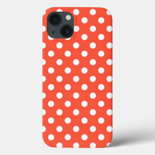Orange, rött, terracotta polka punkt