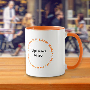 Orange Round Mönster of Business Texter i Mugg