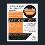 Orange Rubbish Skip, Skip/Dumpster Company Flygblad<br><div class="desc">Orange Rubbish Skip,  Skip/Dumpster Company Reklam Flyers by the Affärskort Store.</div>