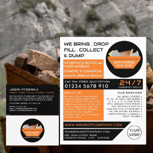 Orange Rubbish Skip, Skip/Dumpster Company Visitkort