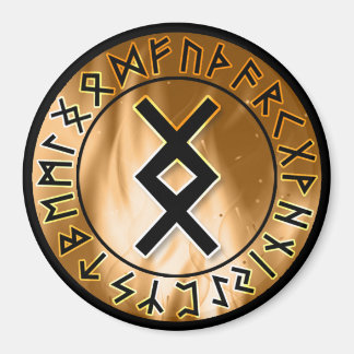 Orange Rune Circle [22] Inguz] Magnet