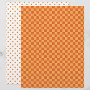 Orange/Rust Checkerboard och Polka dots-skrapbok