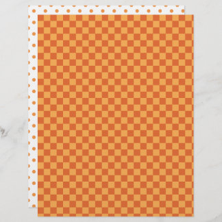 Orange/Rust Checkerboard och Polka dots-skrapbok