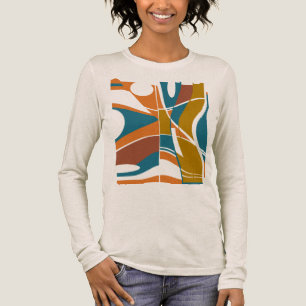 Orange Rust Guld Teal Bold Large MCM-utseende Abst T Shirt