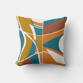 Orange Rust Guld Turcos White Swirling Abstrakt Kudde