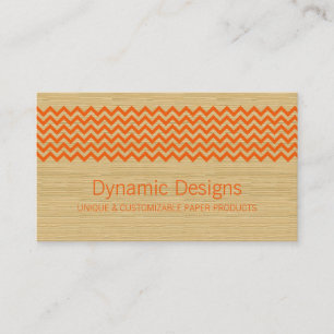 Orange Rustic Chevron-Affärskort Visitkort