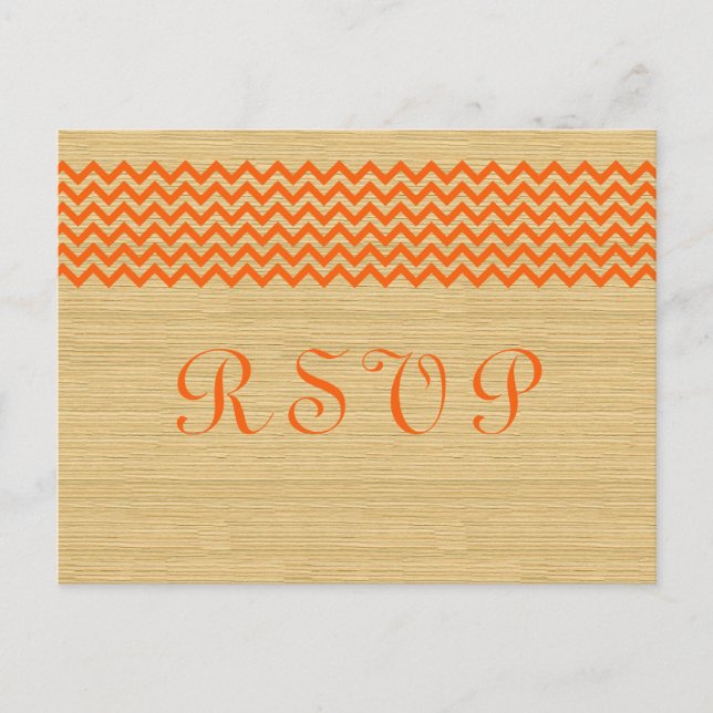 Orange Rustic Chevron OSA Postcard Inbjudan Vykort (Framsida)