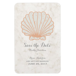Orange Rustic Seashell Spara datum Magnet