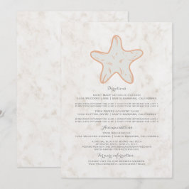 Orange Rustic Sjöstjärna Bröllopsinformation Inbjudningar