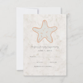 Orange Rustic Starfish Bröllop OSA Card Kort