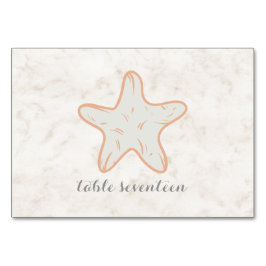 Orange Rustik Starfish Bröllop Bord Bordsnummer