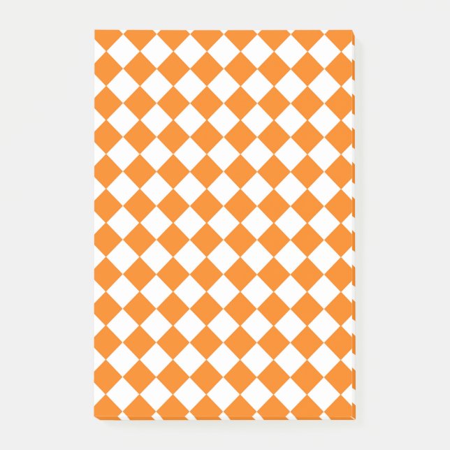 Orange-ruta diamantmönster post-it block (Framsida)