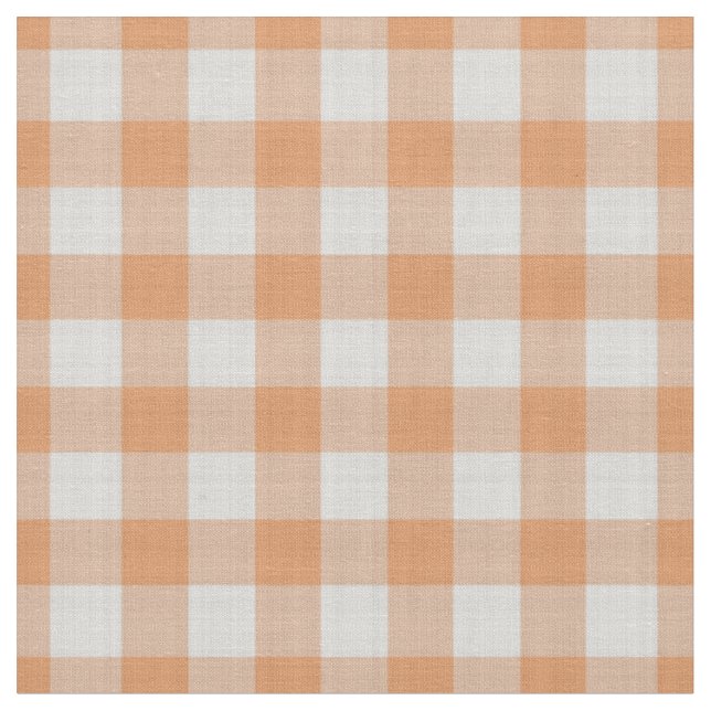 Orange Rutig Gingham Randig Tyg (Närbild)