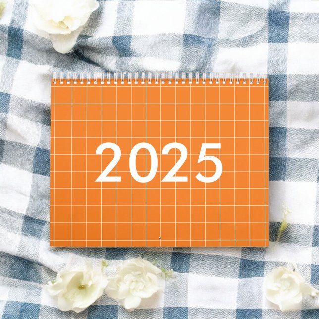 Orange Rutig Randigt Mönster Kalender (Skapare uppladdad)