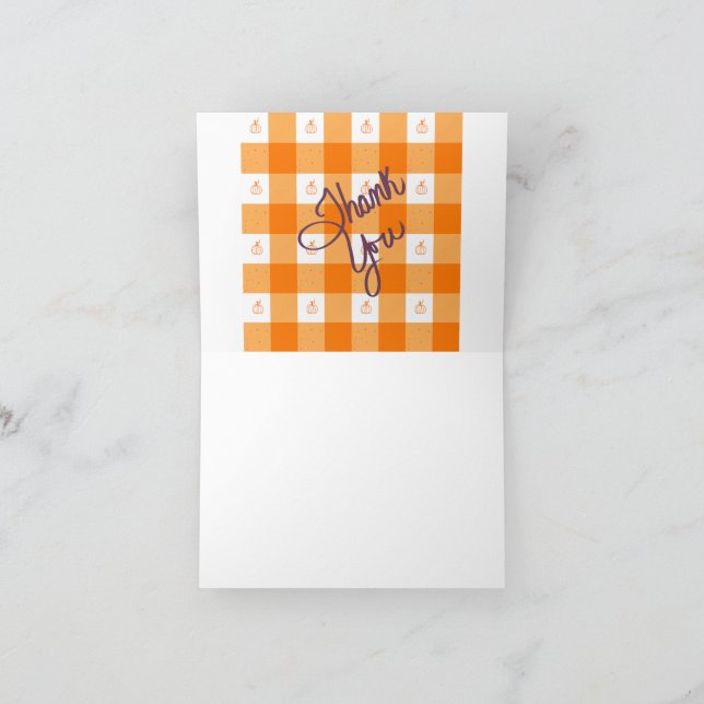 Orange rutigt tack kort (Inuti)