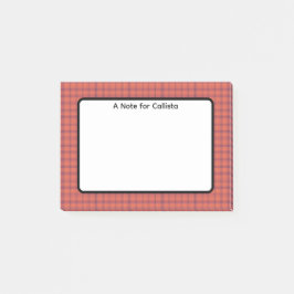 Orange Rutmönster Post-it Block